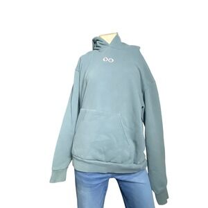 Oversized Hoodie Forever Blooming Graphic Pullover Sage Green XL/XXL